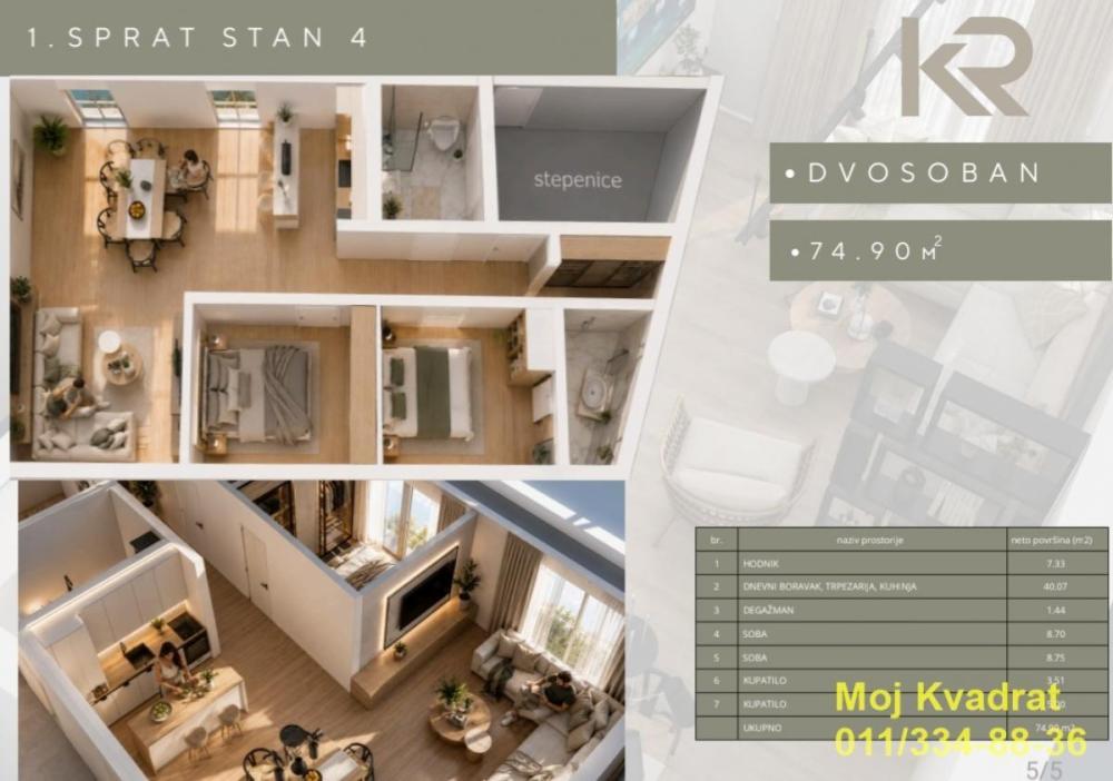 Glavna slika -Trosoban stan na prodaju, 75m2, 314.580€