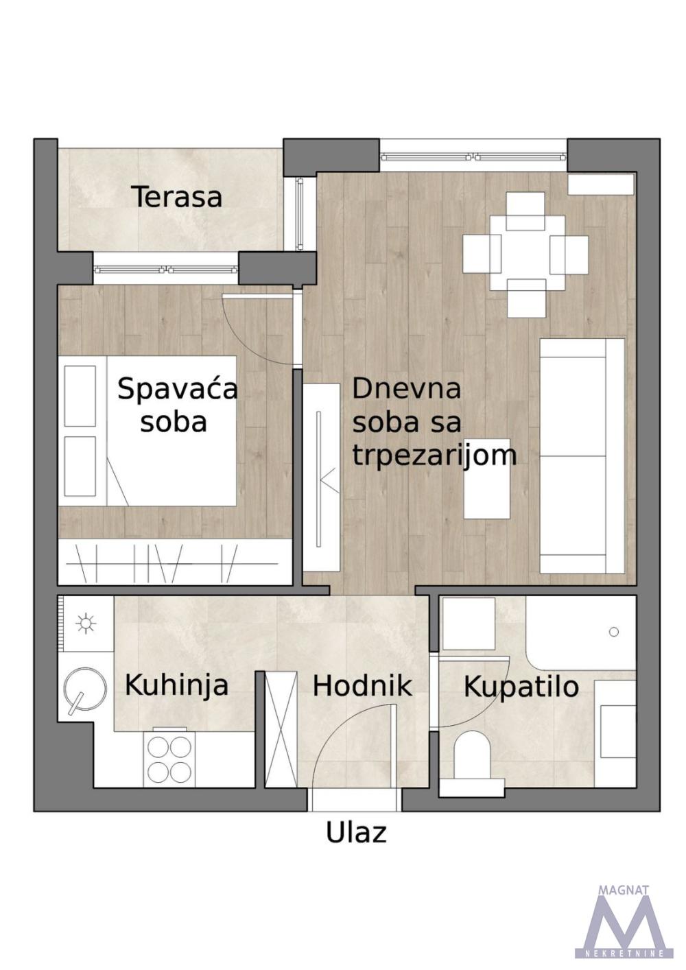 Slika 1 - Dvosoban stan na prodaju, 41m2, 139.000€