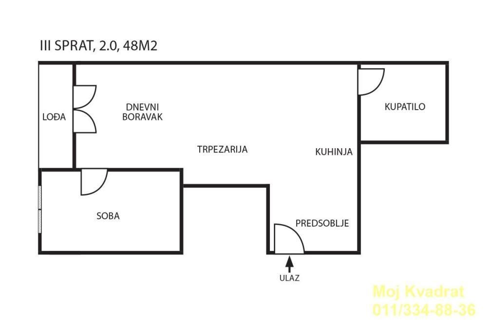 Glavna slika -Dvosoban stan na prodaju, 48m2, 168.000€