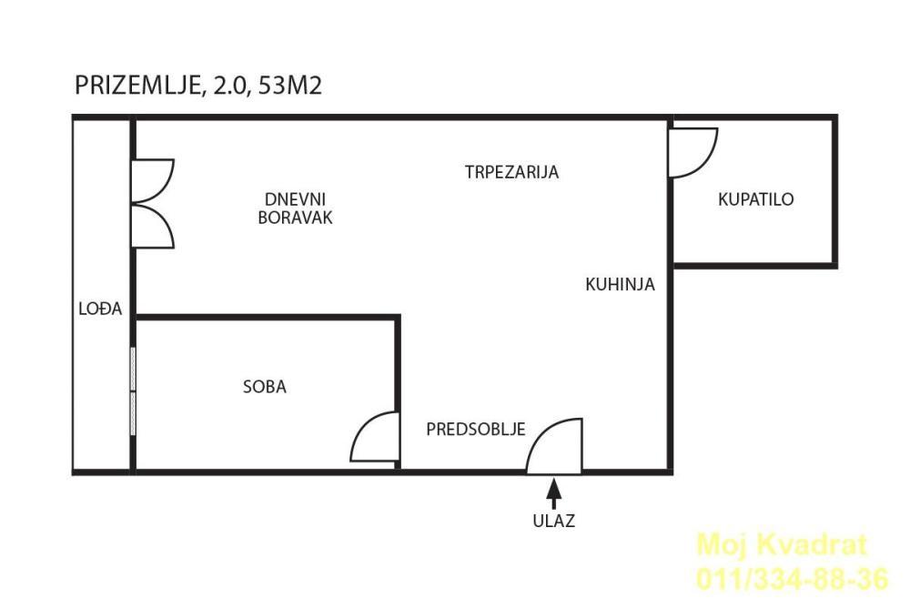 Glavna slika -Dvosoban stan na prodaju, 53m2, 185.000€