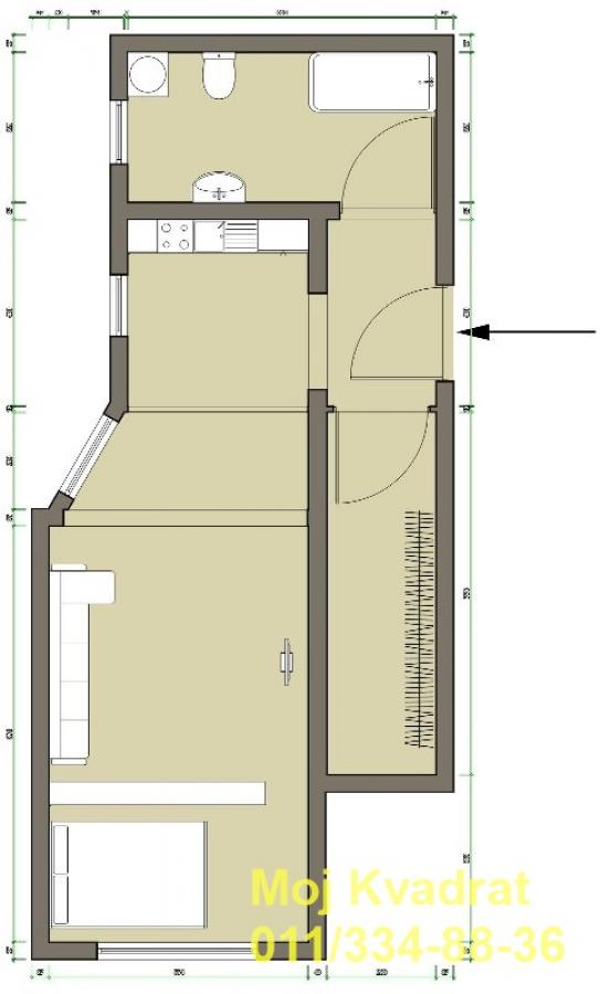 Slika 7 - Jednosoban stan na prodaju, 27m2, 99.000€