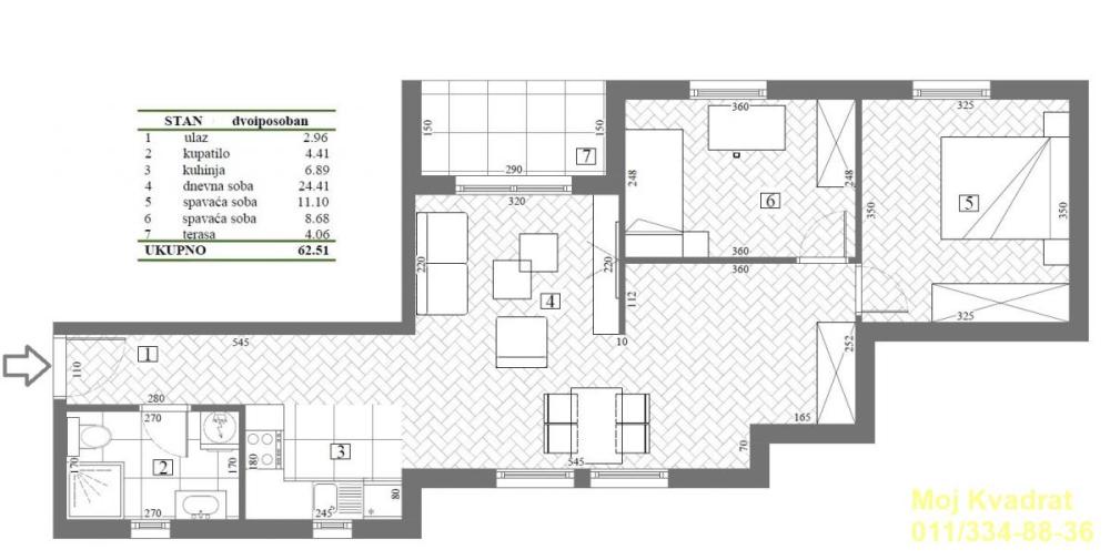 Slika 3 - Dvoiposoban stan na prodaju, 63m2, 168.777€