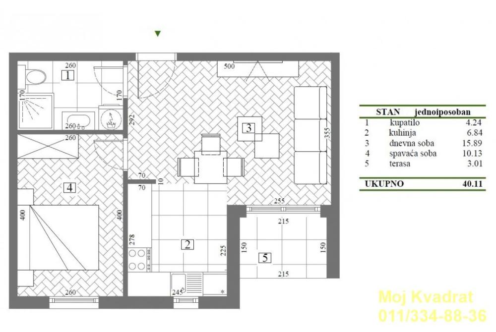 Slika 3 - Jednoiposoban stan na prodaju, 40m2, 108.297€