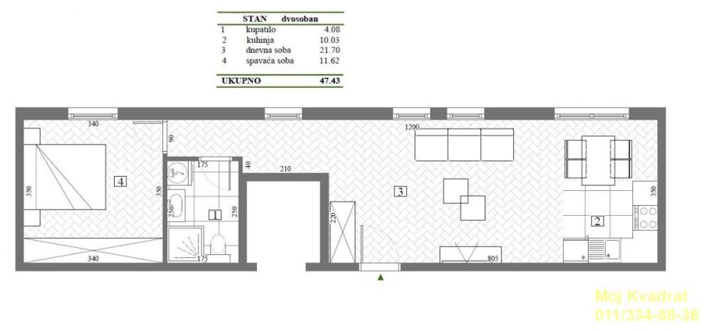 Slika 3 - Dvosoban stan na prodaju, 47m2, 137.547€