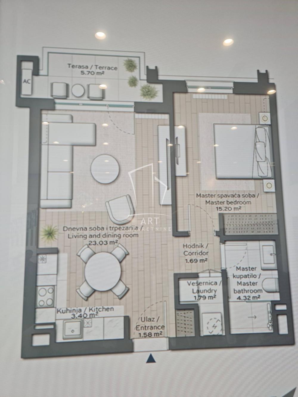 Slika 1 - Bulevar Vudroa Vilsona, Dvosoban stan za izdavanje, 57m2, 1.800€