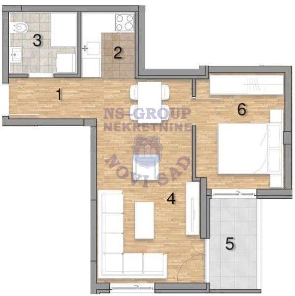 Slika 1 - Dvosoban stan na prodaju, 44m2, 127.640€