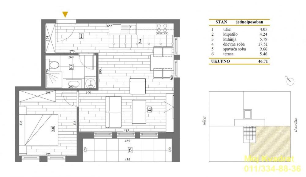 Slika 2 - Jednoiposoban stan na prodaju, 47m2, 116.775€
