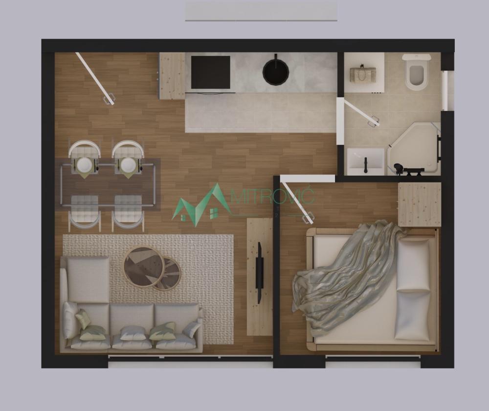 Slika 1 - Dvosoban stan na prodaju, 30m2, 54.000€