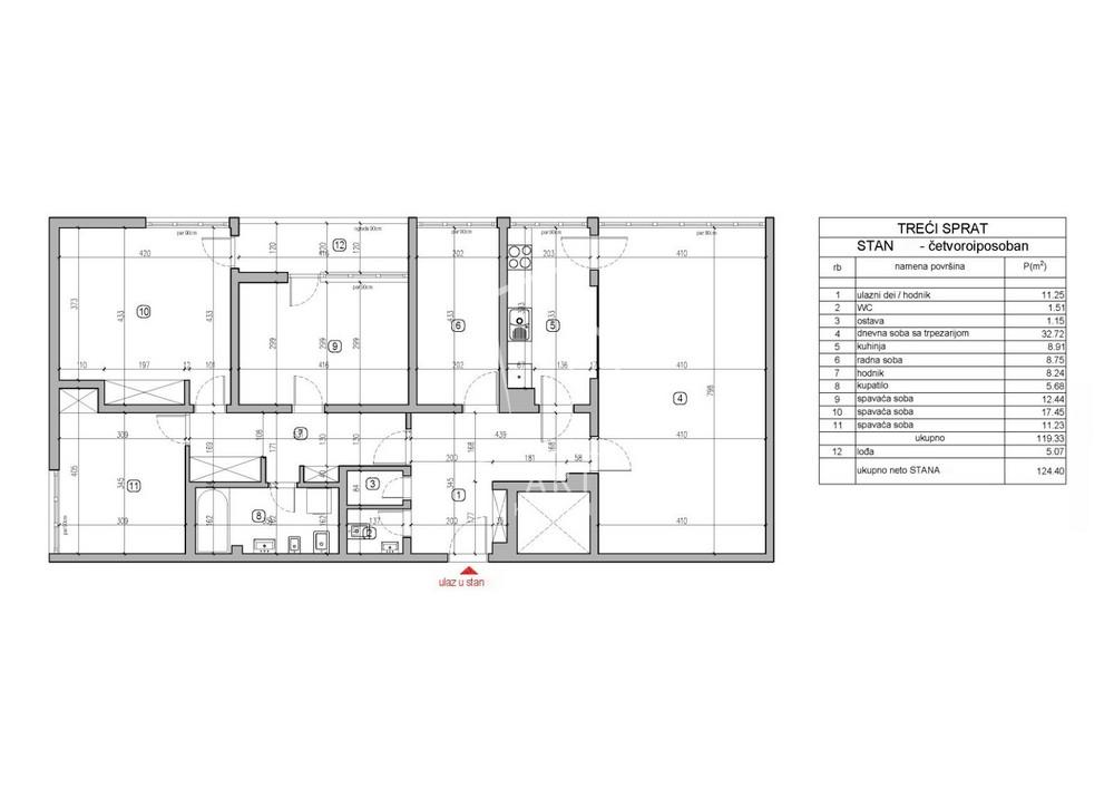 Slika 1 - Bulevar Arsenija Čarnojevića, Četvoroiposoban stan na prodaju, 121m2, 495.000€