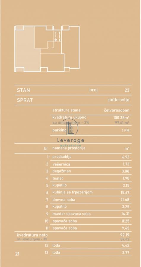 Slika 2 - Vladimira Ćorovića, Četvorosoban stan na prodaju, 97m2, 133.105€