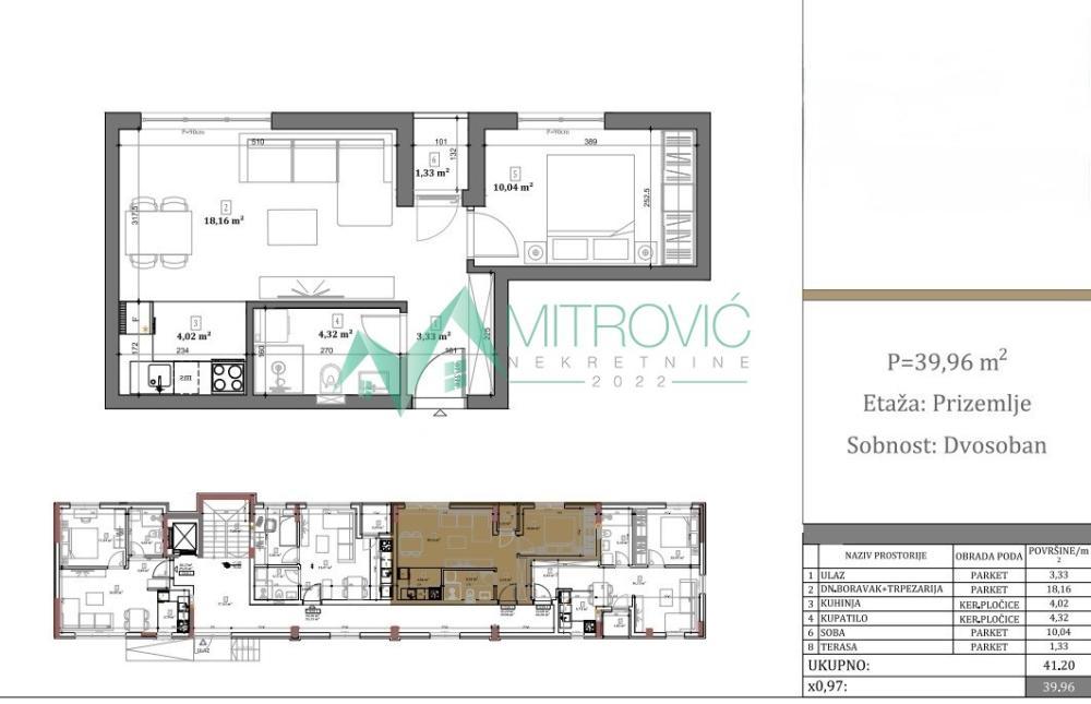 Glavna slika -Dvosoban stan na prodaju, 40m2, 115.450€