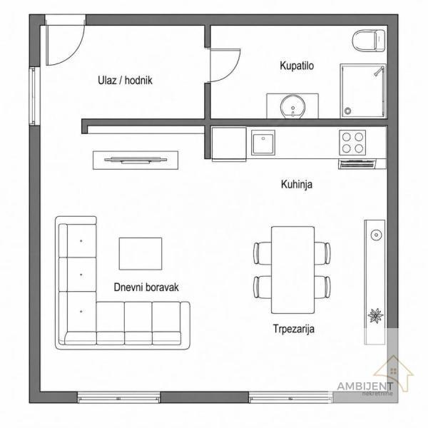 Glavna slika -Jednosoban stan na prodaju, 27m2, 92.870€