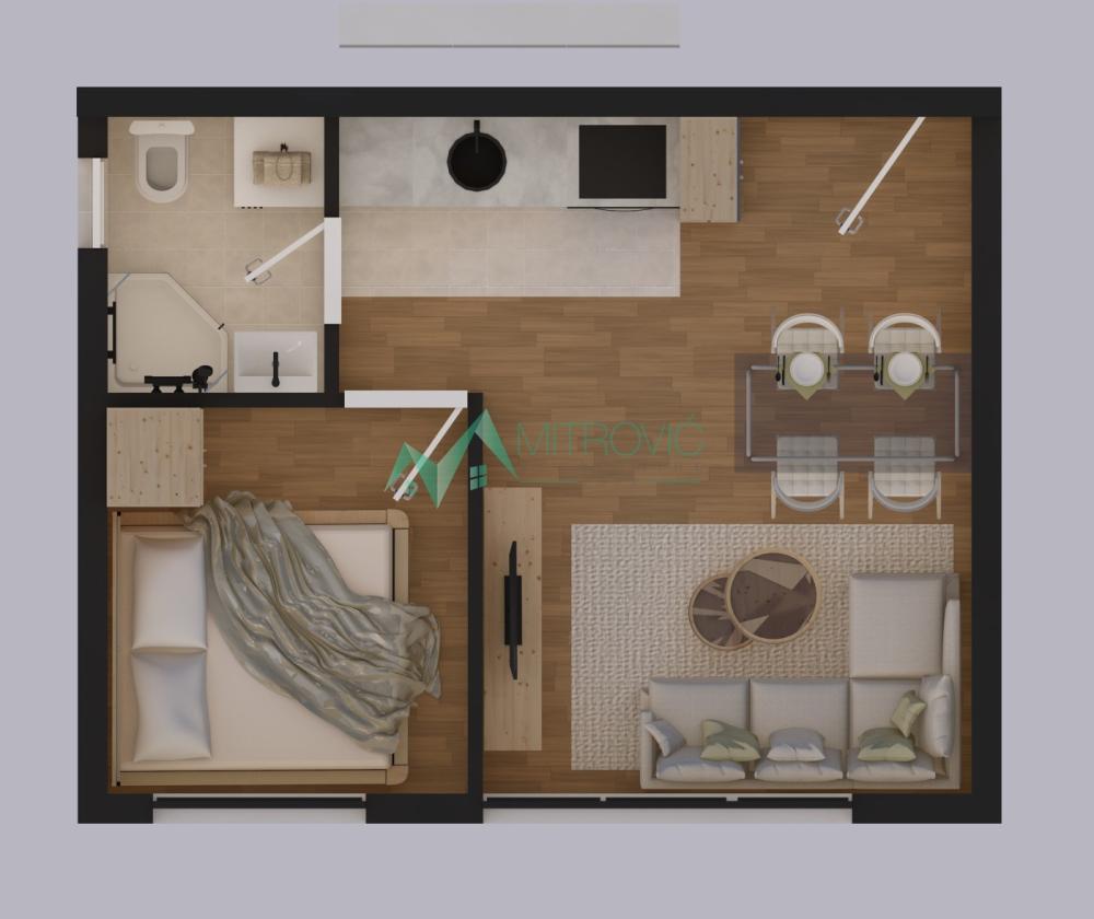 Slika 1 - Dvosoban stan na prodaju, 30m2, 54.000€