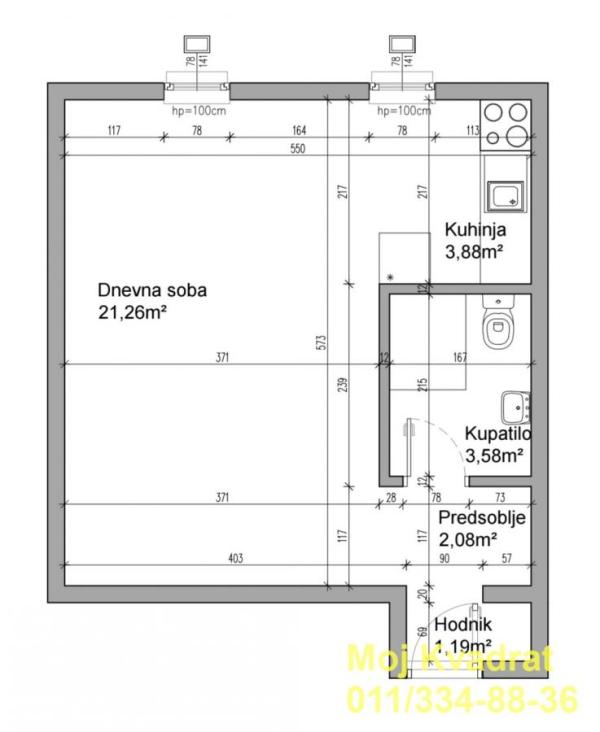 Slika 10 - Jednosoban stan na prodaju, 32m2, 99.000€