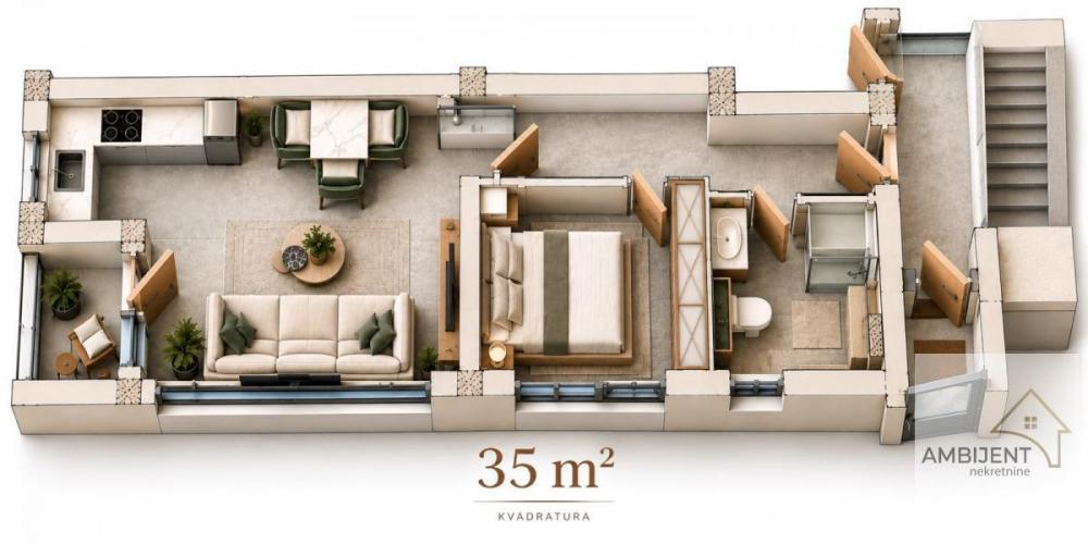 Glavna slika -Dvosoban stan na prodaju, 35m2, 87.500€