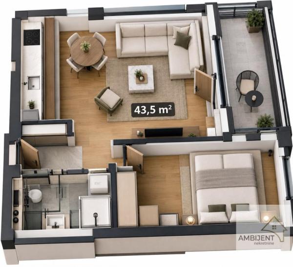 Slika 6 - Dvosoban stan na prodaju, 43m2, 106.673€