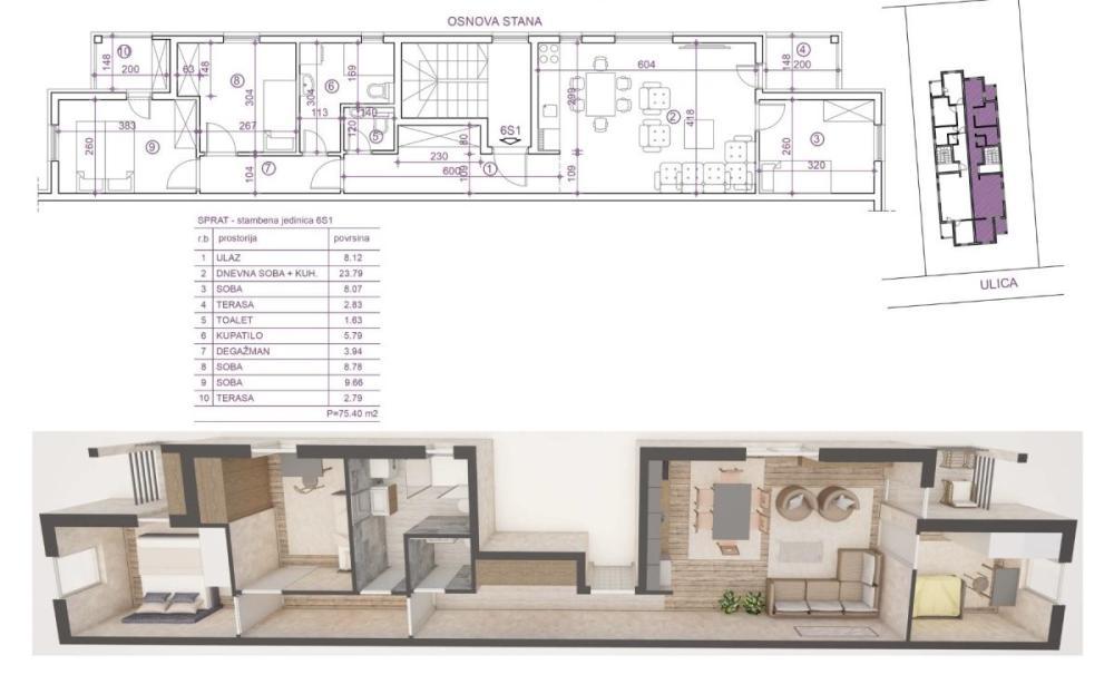 Glavna slika -Četvorosoban stan na prodaju, 75m2, 135.200€