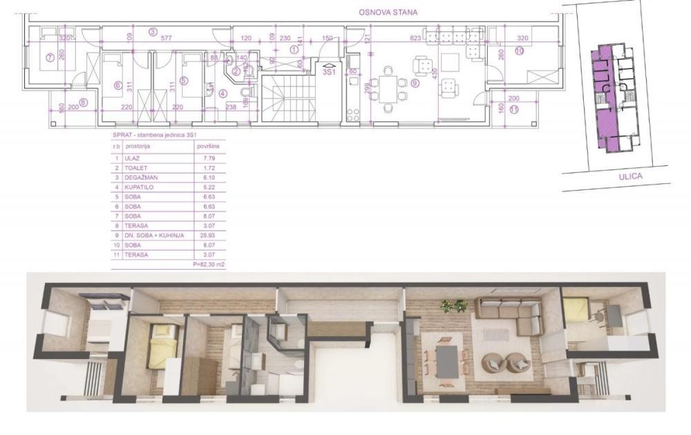 Glavna slika -Petosoban stan na prodaju, 83m2, 149.600€