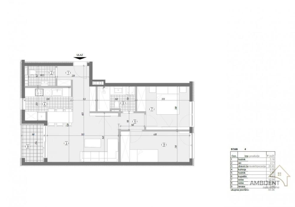 Slika 1 - Trosoban stan na prodaju, 65m2, 227.710€
