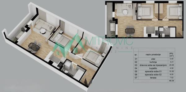 Glavna slika -Trosoban stan na prodaju, 66m2, 278.720€