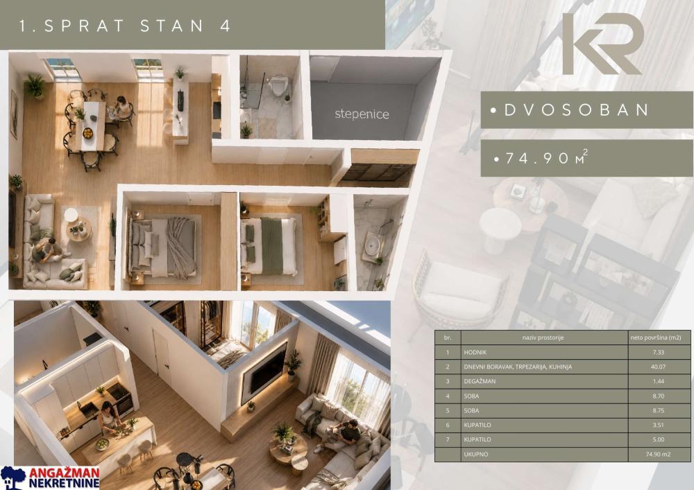 Glavna slika -Dobanovačka, Trosoban stan na prodaju, 74,90m2, 314.580€