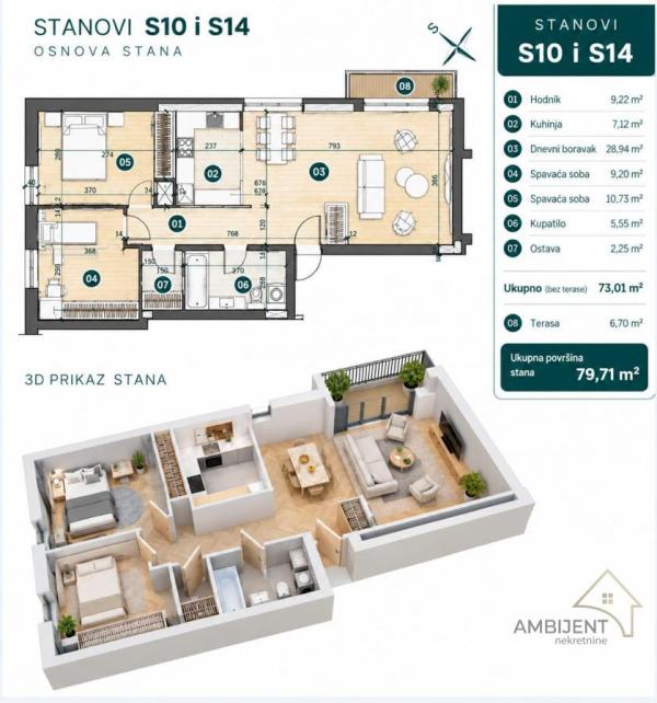 Slika 3 - Trosoban stan na prodaju, 79m2, 374.973€