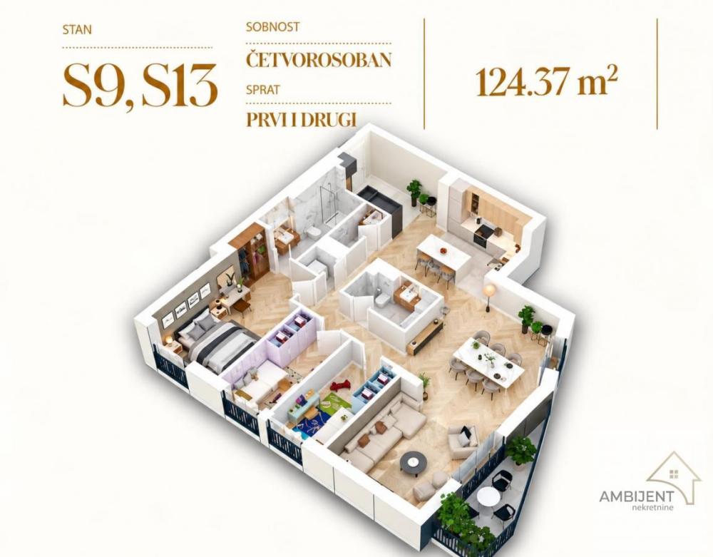 Slika 2 - Četvorosoban stan na prodaju, 124m2, 566.374€