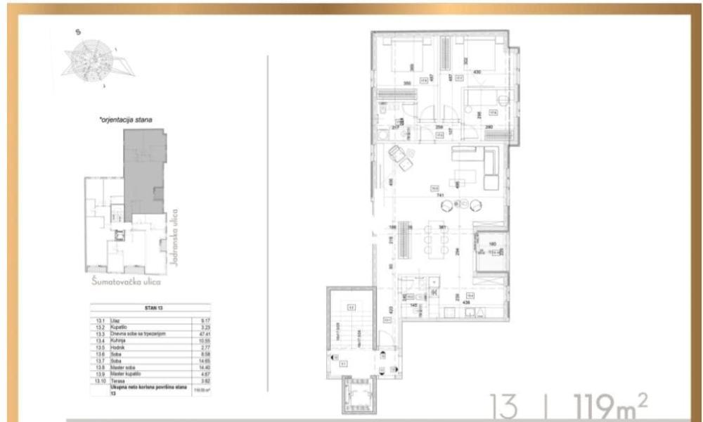 Slika 3 - Šumatovačka, Četvorosoban stan na prodaju, 120m2, 534.000€