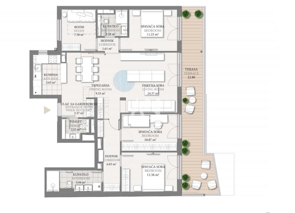 Slika 3 - Jove Ilića, Četvorosoban stan na prodaju, 125m2, 450.000€