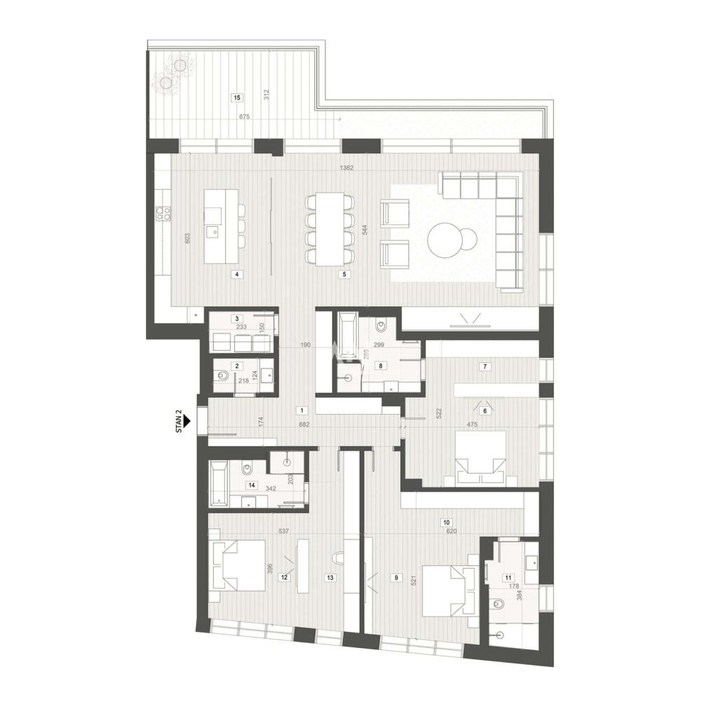 Slika 3 - Neznanog Junaka, Četvorosoban stan na prodaju, 221m2, 1.326.000€