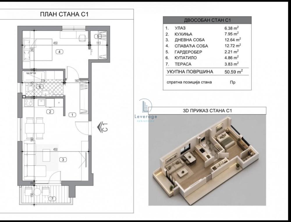 Slika 8 - Dvosoban stan na prodaju, 50m2, 102.698€
